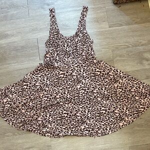 Free People Pink and Brown Leopard Print Mini Dress